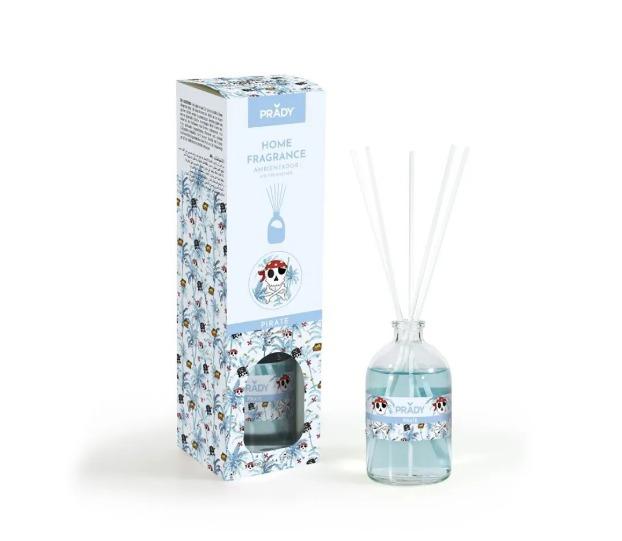 Prady Ambientador Mikado Pirate - Frasco de Cristal 100 ml y Varitas Difusoras
