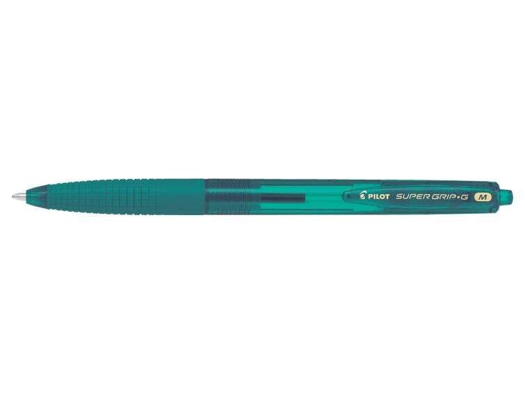 Pilot Boligrafo de Bola Retractil SuperGrip G - Punta Redonda 1.0mm - Trazo 0.4mm - Tinta de Aceite - Grip Ergonomico - Color Verde Bosque · Pack de 12 uds.