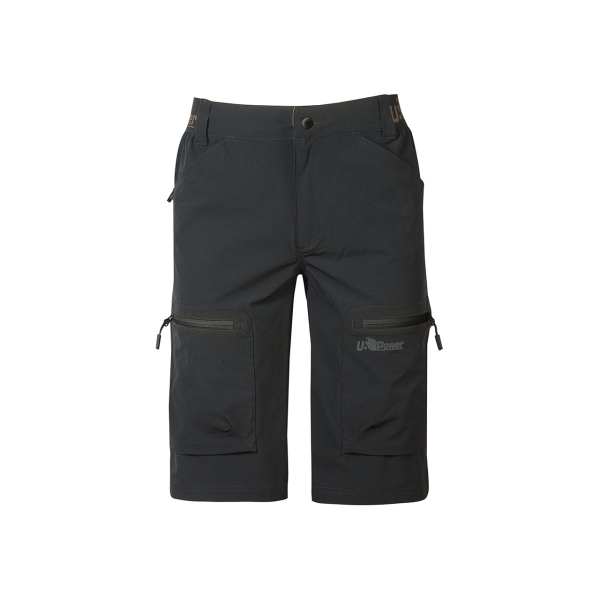 Upower Ares Bermudas de Trabajo con Corte Jogging - Talla 2XL - Multibolsillos, Proteccion Lumbar, Cinta Reflectante, Transpirables e Impermeables - Color Gris Asfalto
