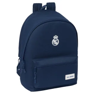 Safta Real Madrid Chica Marino Mochila para Portatil hasta 15.6" - Alojamiento Antirrobo - Conector USB - Base Acolchada - Ergonomica - Asa Superior - 310x180x440mm - Color Azul Marino