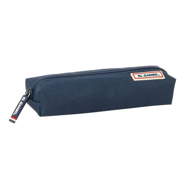 Safta el Ganso Eclipse Portatodo - Cremallera - Goma Elastica - Material Resistente - 0.53L - 220x70x40mm - Color Azul Marino
