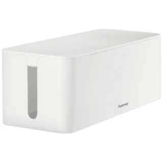 Hama Maxi Caja para Regletas y Cables - Facil Organizacion y Limpieza - Proteccion Infantil y de Mascotas - Diametro Maximo del Cable 20mm - 40x15.6x13.5cm - Color Blanco