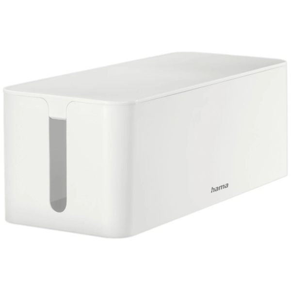 Hama Maxi Caja para Regletas y Cables - Facil Organizacion y Limpieza - Proteccion Infantil y de Mascotas - Diametro Maximo del Cable 20mm - 40x15.6x13.5cm - Color Blanco