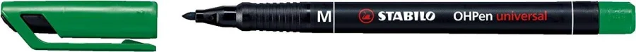 Stabilo OHPen Rotulador Permanente - Punta Media - Trazo de 1mm - Agarre Antideslizante - Tapon Ventilado - Color Verde · Pack de 10 uds.