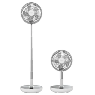 Cecotec EnergySilence 800 FoldAir Portable Ventilador de Pie Portatil con 5 Aspas - Bateria de 7200mAh - Plegable y Ajustable - Diametro de 8" - 3 Velocidades - Uso Sencillo - Color Blanco