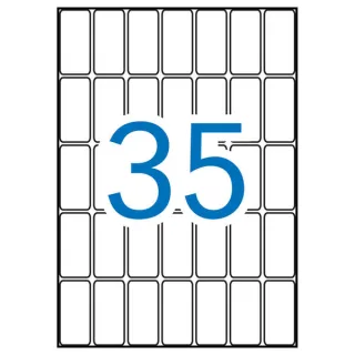 Apli Pack de 525 Etiquetas Rectangulares 18x40mm - 15 Hojas A5 por 35 Etiquetas - Adhesivo Permanente - Cantos Romos - Color Blanco