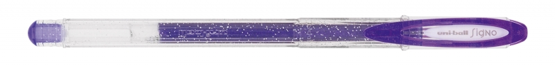 Uni-ball Signo Sparkling UM-120SP Boligrafo de Tinta Gel - Punta de Bola 1mm - Tinta Pigmentada Resistente al Agua y Luz - Efecto Purpurina - Color Violeta · Pack de 12 uds.