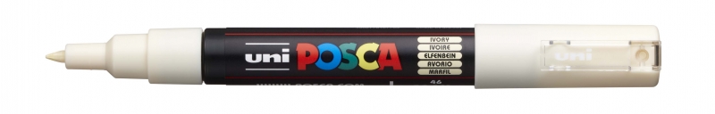 Posca PC-1M Marcador de Pintura - Punta de Poliester Conica 0.7mm - Tinta Base al Agua - No Permanente - Resistente a la Luz - Inodoro - Lavable - Color Marfil · Pack de 6 uds.