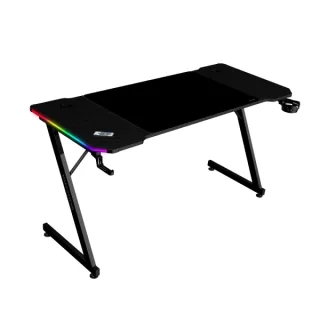 Mars Gaming MGD-X140RGB Mesa Gaming - Iluminacion ARGB con Mando - Soportes Auriculares y Bebidas - Alfombrilla XXL - Estructura Acero - 140x60x1.5cm - Acabado en Fibra de Carbono - Color Ne