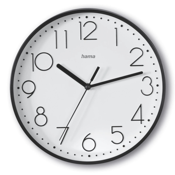 Hama Salina Reloj de Pared Analogico - Silencioso - Funciona con 1 Pila AA - 22x3.5cm - Color Negro