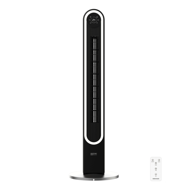 Cecotec EnergySilence 9090 Skyline Smart Light Ventilador de Torre de 42" de Altura - 60W - Tactil - Pantalla LED - Luz LED - 6 Velocidades - 3 Modos - Temporizador - Oscilacion de 150º - Co