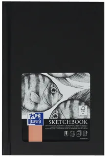 Oxford Artbooks A6 Cuaderno Cosido Esbozo - Tapa Extradura Resistente - 96 Hojas de 100gr - Color Negro · Pack de 5 uds.