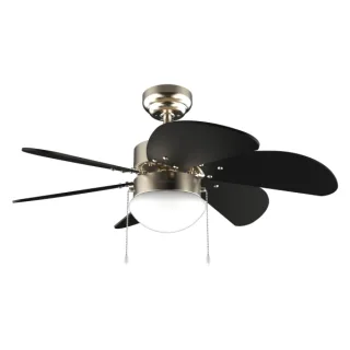 Cecotec EnergySilence Aero 365 GoldandWood Ventilador de Techo con 6 Aspas Reversibles y Lampara - 50W - Diametro de 36" - 3 Velocidades - Modo Invierno/Verano - Control por Cadena - Color N