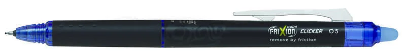 Pilot Frixion Point Clicker 0.5 Boligrafo Retractil de Tinta Termosensible - Borrable - Punta Fina 0.5mm - Trazo 0.25mm - Grip De Agarre - Color Azul · Pack de 12 uds.
