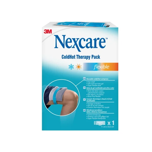 Nexcare Coldhot Therapy Flexible Compresa para Termoterapia - Gel - Frio o Calor Superficial - Incluye Funda Protectora - Color Gris