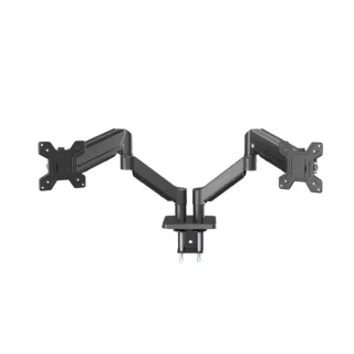 Mars Gaming MARMPRO2 Soporte de Mesa con Brazos Articulados para 2 Monitores hasta 32" - Incluye Accesorios - Articulado 360° - VESA 100x100 - Muelle de Gas - 1000x460x115mm - Color Negro