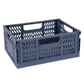 Apli Up North Pack de 2 Cajas de Plastico Plegables y Apilables - Tamaño 290x210x120mm - Ideal para Herramientas, Juguetes, Colada etc... - Color Azul