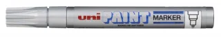 Uni-ball PX-20 Paint Marker - Marcador de Pintura - Punta Acrilica de Bala 2.2-2.8mm - Permanente en Todas las Superficies - Resistente a Luz y Agua - Color Plata · Pack de 12 uds.