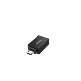 Hama Essential Adaptador USB - Micro USB Macho - USB Hembra - 480 Mb/s - Funcion OTG - Color Negro