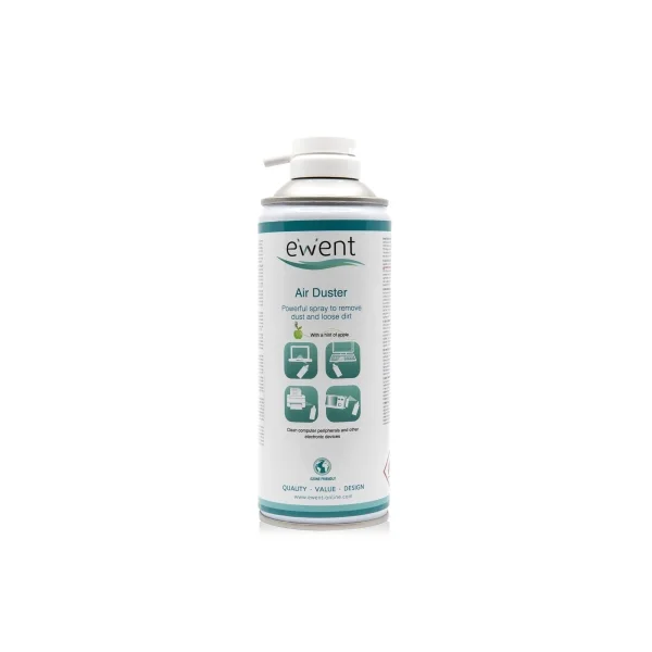 Ewent Spray de Aire Comprimido - Aroma a Manzana - Aplicador para Zonas Dificiles - Color Transparente