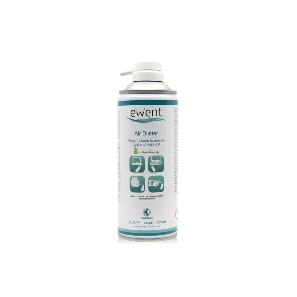 Ewent Spray de Aire Comprimido - Aroma a Manzana - Aplicador para Zonas Dificiles - Color Transparente