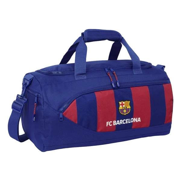 Safta F.C. Barcelona Bolsa Deporte - Bandolera Ajustable - Asa de Mano - Fondo Semirigido Extraible - 50x25x25cm - Tacos Protectores - Color Rojo y Azul