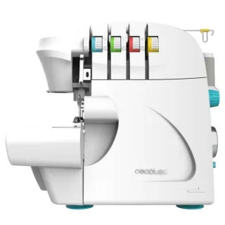Cecotec BelleCouture OverLock Maquina de Coser Remalladora de 4 Hilos - Velocidad hasta 1100rpm - Apto para Todo Tipo de Tejidos - Prensatelas Ajustable - Puntadas Decorativas Variadas - Col