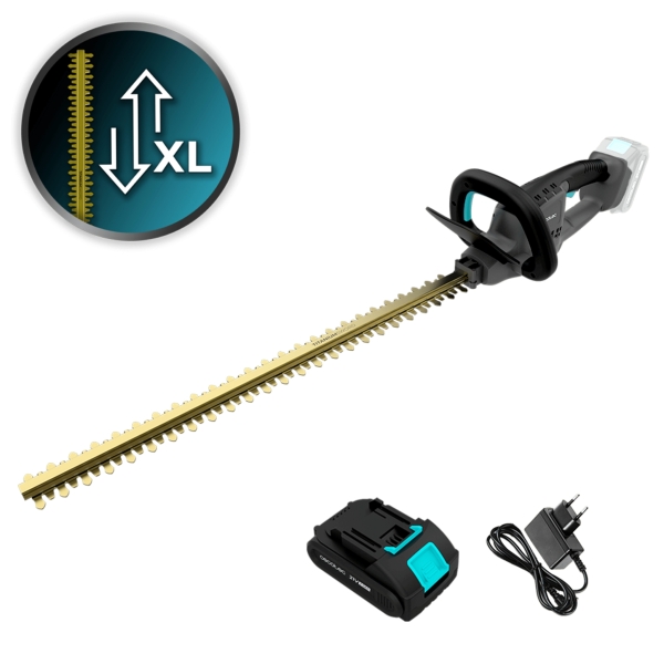 Cecotec TitaniumSword 6100 XL Freemove Cortasetos Inalambrico - Espada XL de 61cm - 21V 2.000mAh - Motor sin Escobillas - Cubierta Protectora - Cuchillas con Recubrimiento de Titanio - Color