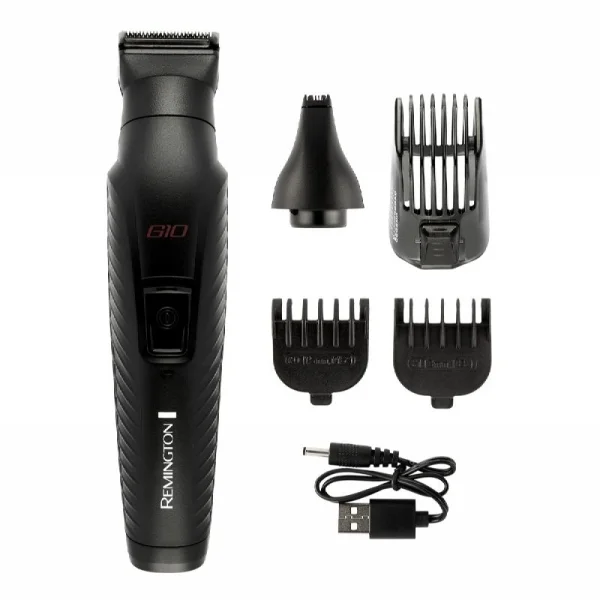 Remington G10 Graphite Kit Barbero Cortapelo - 10 en 1 - Cuchillas de Precision Recubiertas de Grafito - Bateria Recargable - Autonomia Hasta 40 min