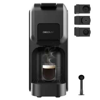 Cecotec FreeStyle Compact Black Cafetera Espresso Compatible con Capsulas - 1350W - Termoblock - Presion 20bar - Deposito de 800ml - Apagado Automatico - Rapido Precalentamiento - Color Negr