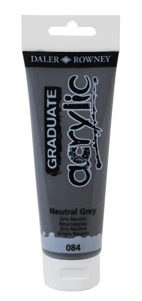Daler Rowney Graduate Pintura Acrilica - Tubo de Plastico - 120ml - Color Gris Neutro