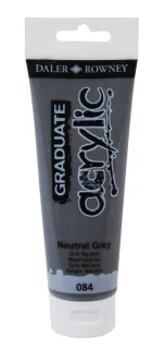 Daler Rowney Graduate Pintura Acrilica - Tubo de Plastico - 120ml - Color Gris Neutro