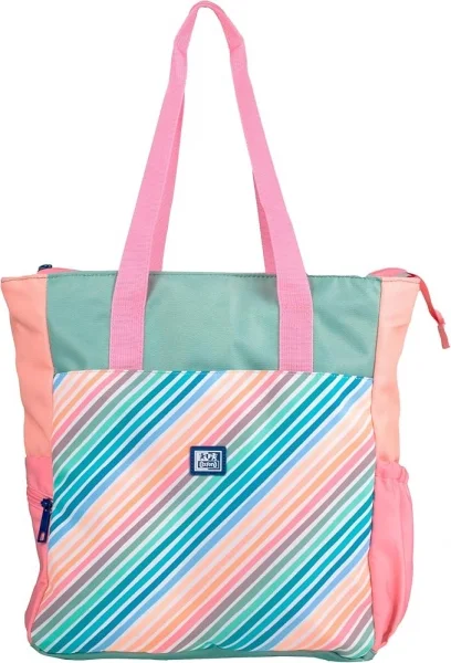 Oxford Colorblock Tote Bag Convertible 2 en 1 - Capacidad de 30L - Para Usar como Bolso de Mano o Mochila - Compartimento Acolchado - Bolsillos Laterales - Poliester Reciclado RPET