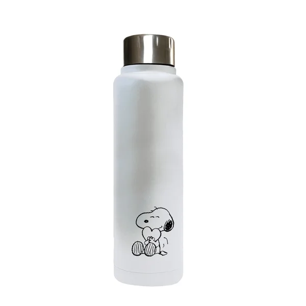 Safta Snoopy Love Botella Termo de 500ml - Acero Inoxidable - 70x225mm - Color Blanco