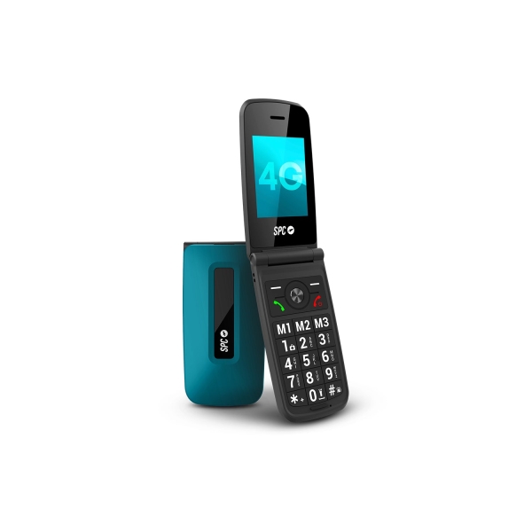 SPC Titan 2 Telefono Movil 4G para Mayores con Tapa - Pantalla 2.4" Cristal Antirayaduras - Teclas XL con Voz - Timbre Extra Alto 104 dB - Boton SOS e ICE - Smart Help - Resistencia IP44 - U