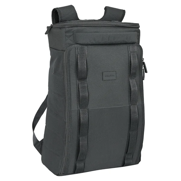 Safta Basic Mochila de Viaje - Doble Cremallera - Bolsillos Laterales de Red - Bolsillo Trasero - Hombreras Acolchadas - Asa de Mano - 32.67L - 330x180x550mm - Color Gris