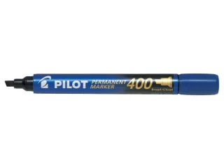 Pilot Rotulador Permanente 400 - Punta Biselada 4,5mm - Trazo 4mm - Color Azul · Pack de 12 uds.
