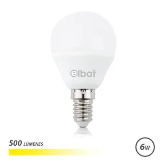 Elbat Bombilla LED G45 6W 500LM E14 Luz Calida - 3000K - Color Blanco