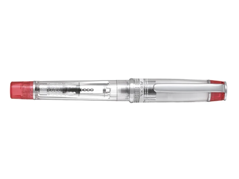 Pilot Prera Pluma Estilografica - Cuerpo Transparente - Incluye Convertidor y Cartucho de Tinta - Color Rojo