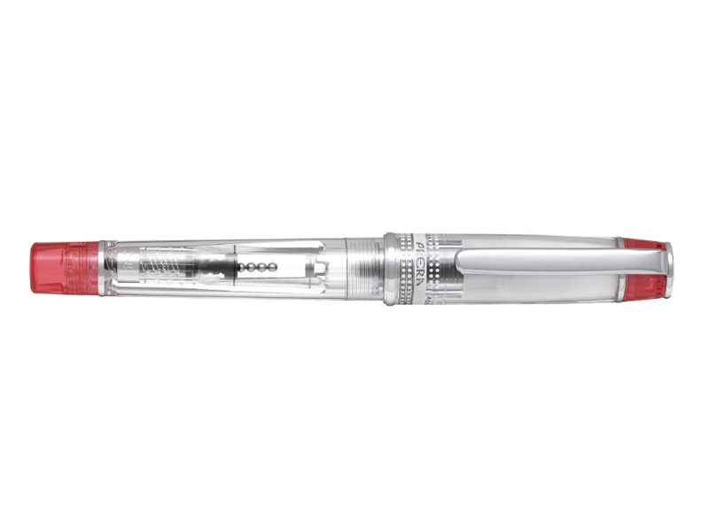 Pilot Prera Pluma Estilografica - Cuerpo Transparente - Incluye Convertidor y Cartucho de Tinta - Color Rojo