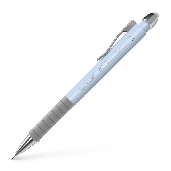 Faber-Castell Apollo Portaminas - Trazo 0.5mm - Agarre Ergonomico - Goma de Borra Integrada - Cuerpo Color Azul Claro · Pack de 5 uds.