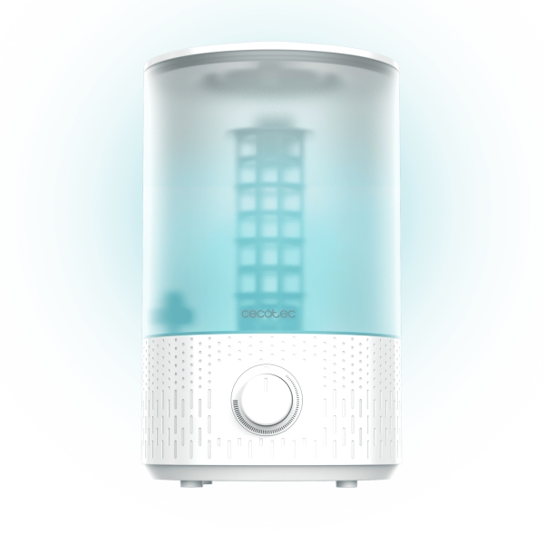 Cecotec BreezeCare 2500 Light Humidificador de Aire - Capacidad 2.5L - Humidificacion de 250 ml/h - Control Ajustable de Vapor - LED - Limpieza Facil - Cobertura hasta 30m2 - Uso Seguro - Color Blanco