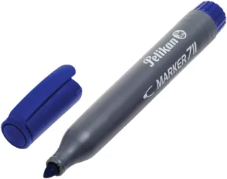Pelikan 711F Rotulador Permanente - Punta de Fibra Redonda Gruesa - Secado Rapido - Resistente al Agua - Color Azul · Pack de 10 uds.
