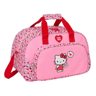 Safta Hello Kitty Bolsa de Deporte - Bolsillo Frontal - Bandolera Ajustable - Asa Forrada - Doble Tirador Cremallera - Tacos Proteccion Base - Fondo Extraible - 22L - 400x230x240mm - Color R