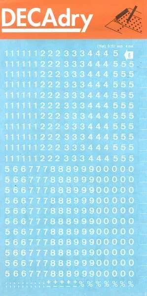 Apli Numeros Transferibles - 4mm - Facil Aplicacion - 420 Caracteres - Blanco