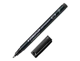 Staedtler Lumocolor 318 Rotulador Permanente - Punta Fina Redonda - Trazo 0.6mm - Capuchon con Clip - Secado Rapido - Color Negro · Pack de 10 uds.