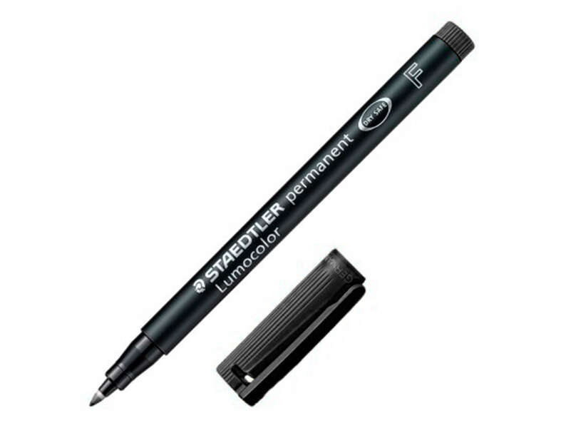 Staedtler Lumocolor 318 Rotulador Permanente - Punta Fina Redonda - Trazo 0.6mm - Capuchon con Clip - Secado Rapido - Color Negro · Pack de 10 uds.