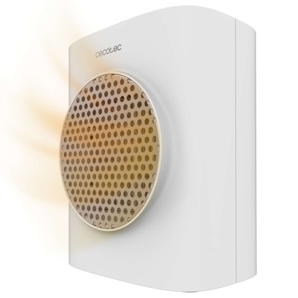 Cecotec ReadyWarm 1570 Max Ceramic Smart Calefactor Ceramico de Sobremesa - Potencia de 1500W - Pantalla Digital - Termostato Regulable - 3 Modos de Calor - Seguridad Integrada - Color Blanc