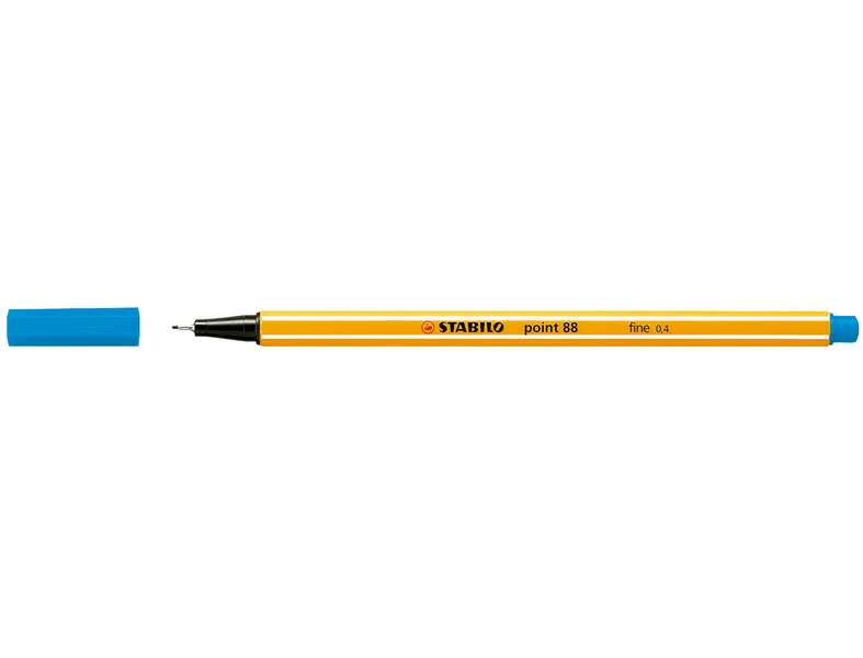 Stabilo Point 88 Rotulador de Punta Fina de Fibra - Trazo de 0.4 mm - Tinta con Base de Agua - Color Azul · Pack de 10 uds.