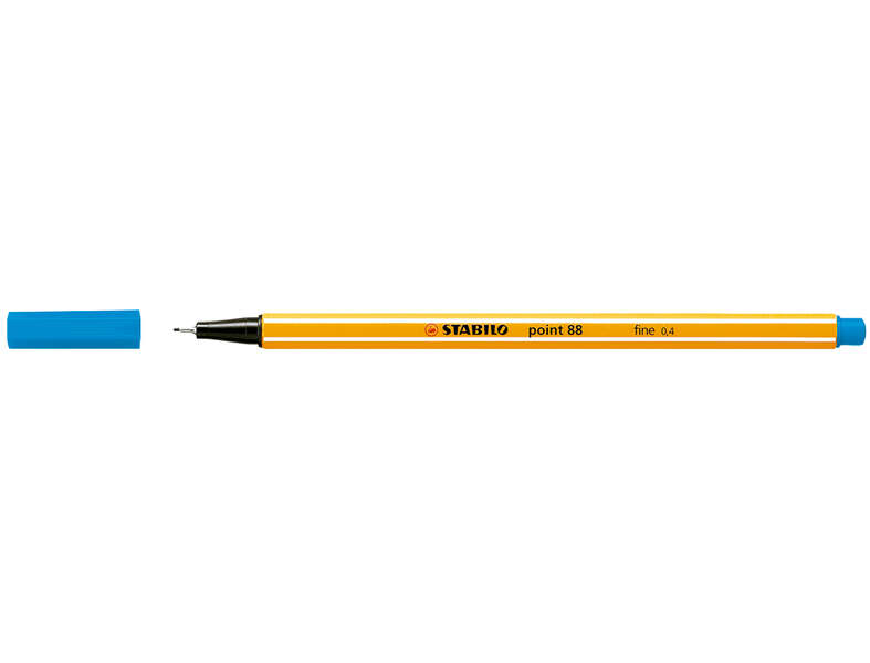Stabilo Point 88 Rotulador de Punta Fina de Fibra - Trazo de 0.4 mm - Tinta con Base de Agua - Color Azul · Pack de 10 uds.